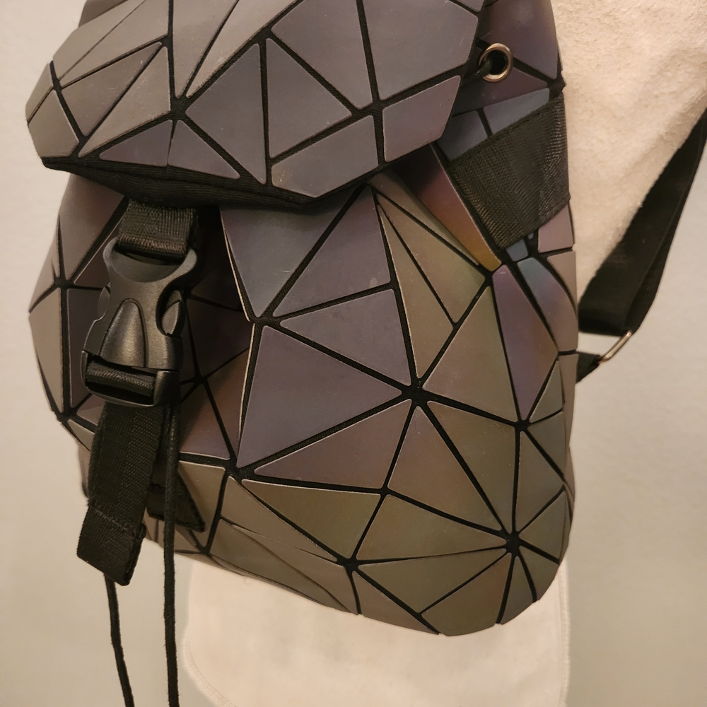 Geometric Black Backpack - Picture 2 of 7